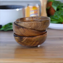 Handcrafted Wooden Bowl for Multipurpose Use - Perfect for Biscuits, Dry Fruits, and Candle Making (3 Pieces)
