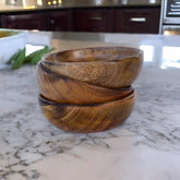 Handcrafted Wooden Bowl for Multipurpose Use - Perfect for Biscuits, Dry Fruits, and Candle Making (3 Pieces)