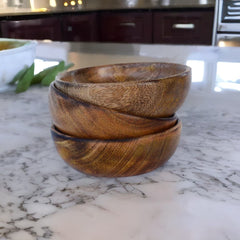 Handcrafted Wooden Bowl for Multipurpose Use - Perfect for Biscuits, Dry Fruits, and Candle Making (3 Pieces)
