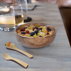 Handcrafted Wooden Bowl for Multipurpose Use - Perfect for Biscuits, Dry Fruits, and Candle Making (3 Pieces)