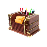 Versatile Wooden Tea Coaster Set, Pen Stand, and Paper Rack