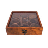 Luxury Wooden Masala Dabba | Premium Sheesham Spice Box with 9 Compartments & Lid