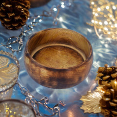 Handcrafted Wooden Bowl for Multipurpose Use - Perfect for Biscuits, Dry Fruits, and Candle Making (3 Pieces)