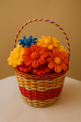 Handcrafted Flower Candle Basket – Vibrant Bloom Collection