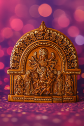 Bankura Terracotta Durga Maa Tabletop Idol – Antique Copper Finish Spiritual Décor