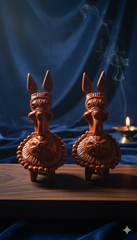 Authentic Bishnupur Terracotta Horse Pair - Handcrafted in West Bengal