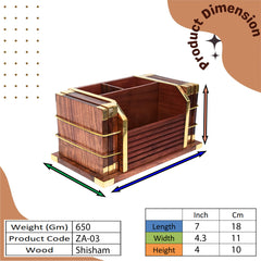 Versatile Wooden Tea Coaster Set, Pen Stand, and Paper Rack