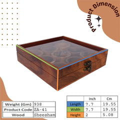 Luxury Wooden Masala Dabba | Premium Sheesham Spice Box with 9 Compartments & Lid