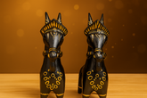 Elegant Black Terracotta Horse Figurines – Handcrafted Art from Bengal