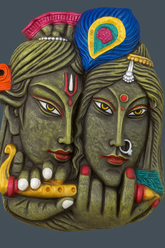Bankura Handmade Terracotta Radha Krishna Wall Hanging - Traditional Indian Home Decor