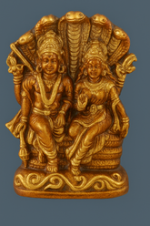 Bankura Handmade Terracotta Divine Vishnu-Lakshmi on Sheshnag Idol - Traditional Indian Home Decor