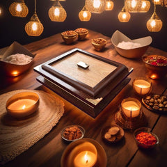 Handcrafted Rosewood and Mango Wood Dry Fruits Box with Brass Accents