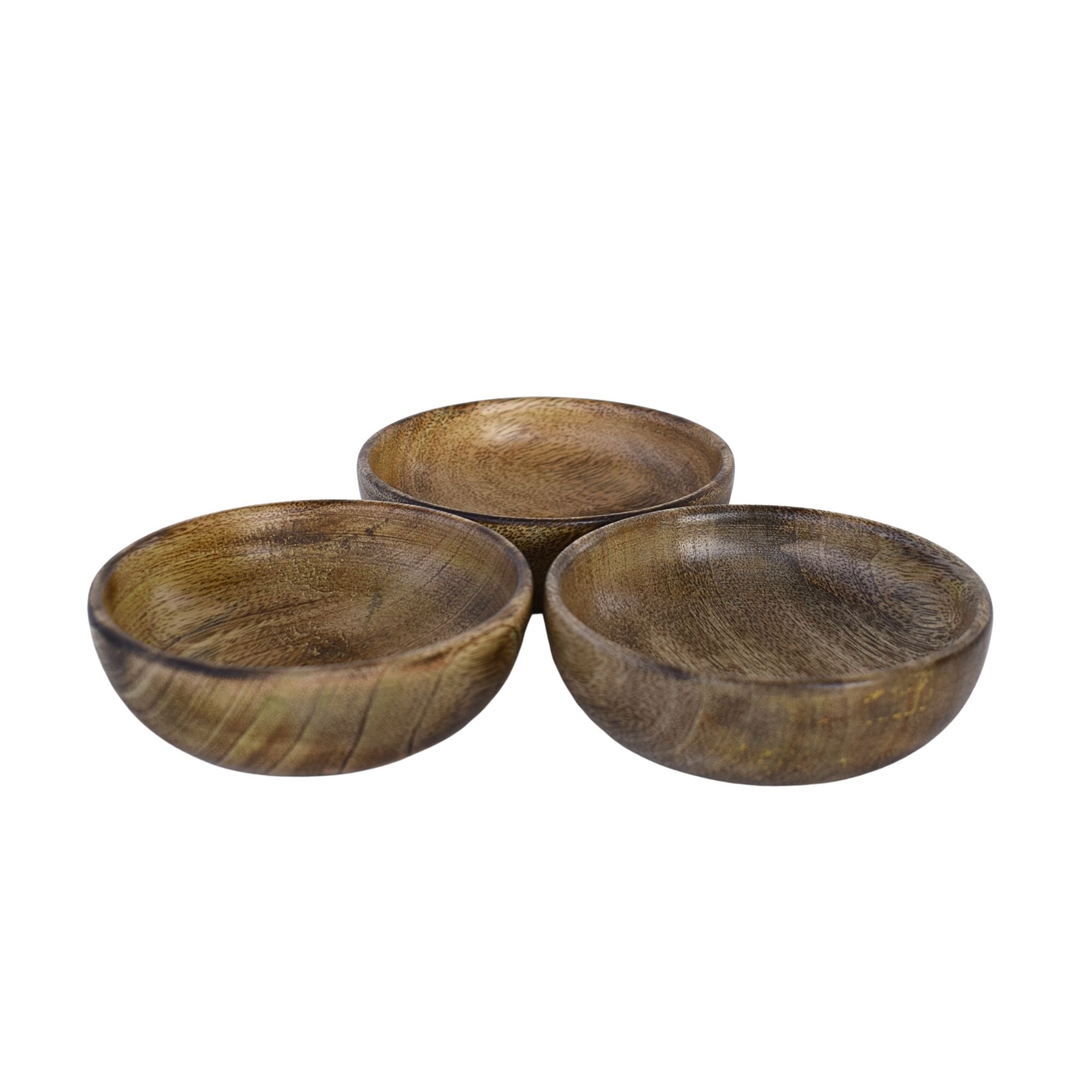 Handcrafted Wooden Bowl for Multipurpose Use - Perfect for Biscuits, Dry Fruits, and Candle Making (3 Pieces)