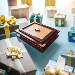 Handcrafted Rosewood and Mango Wood Dry Fruits Box with Brass Accents