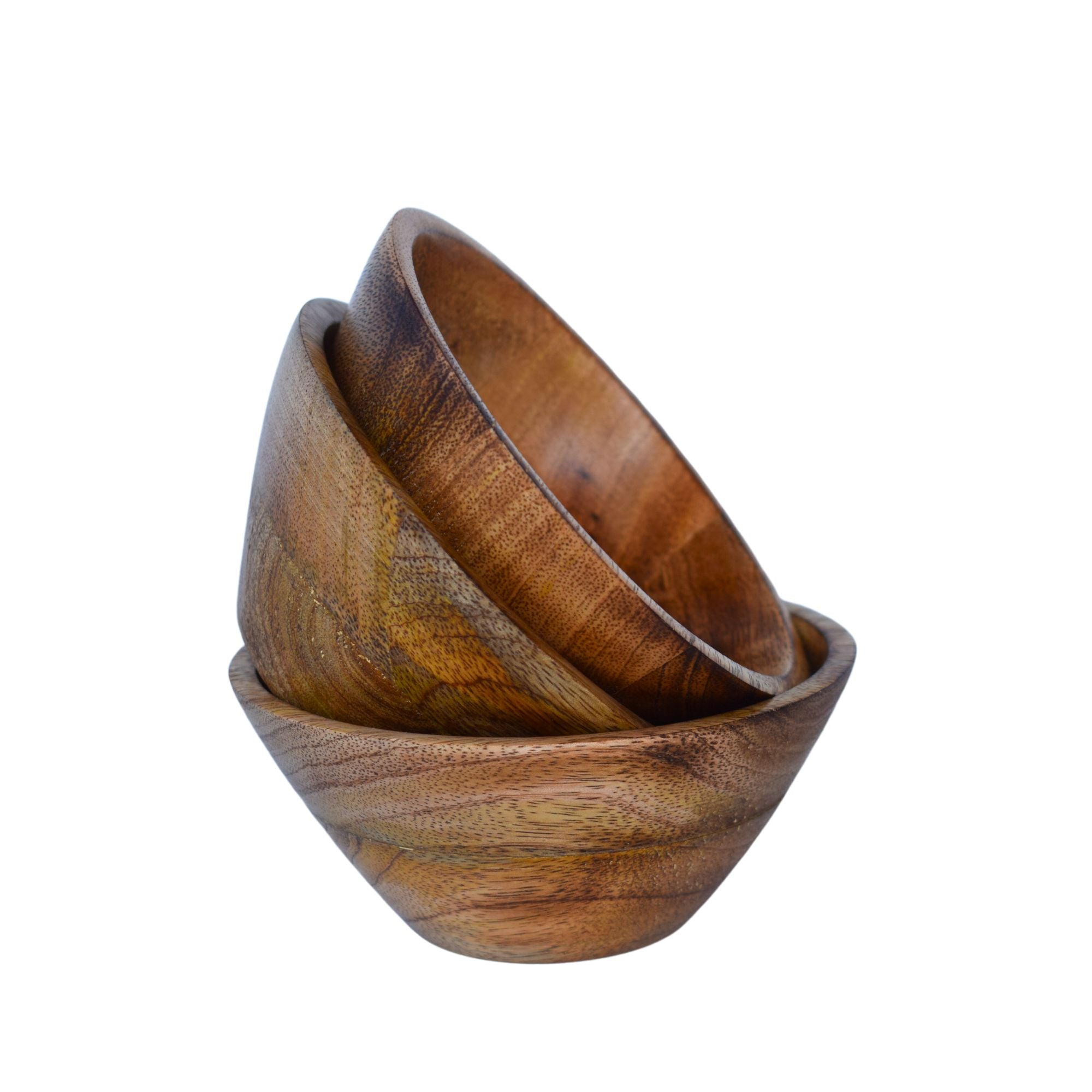 Handcrafted Wooden Bowl for Multipurpose Use - Perfect for Biscuits, Dry Fruits, and Candle Making (3 Pieces)