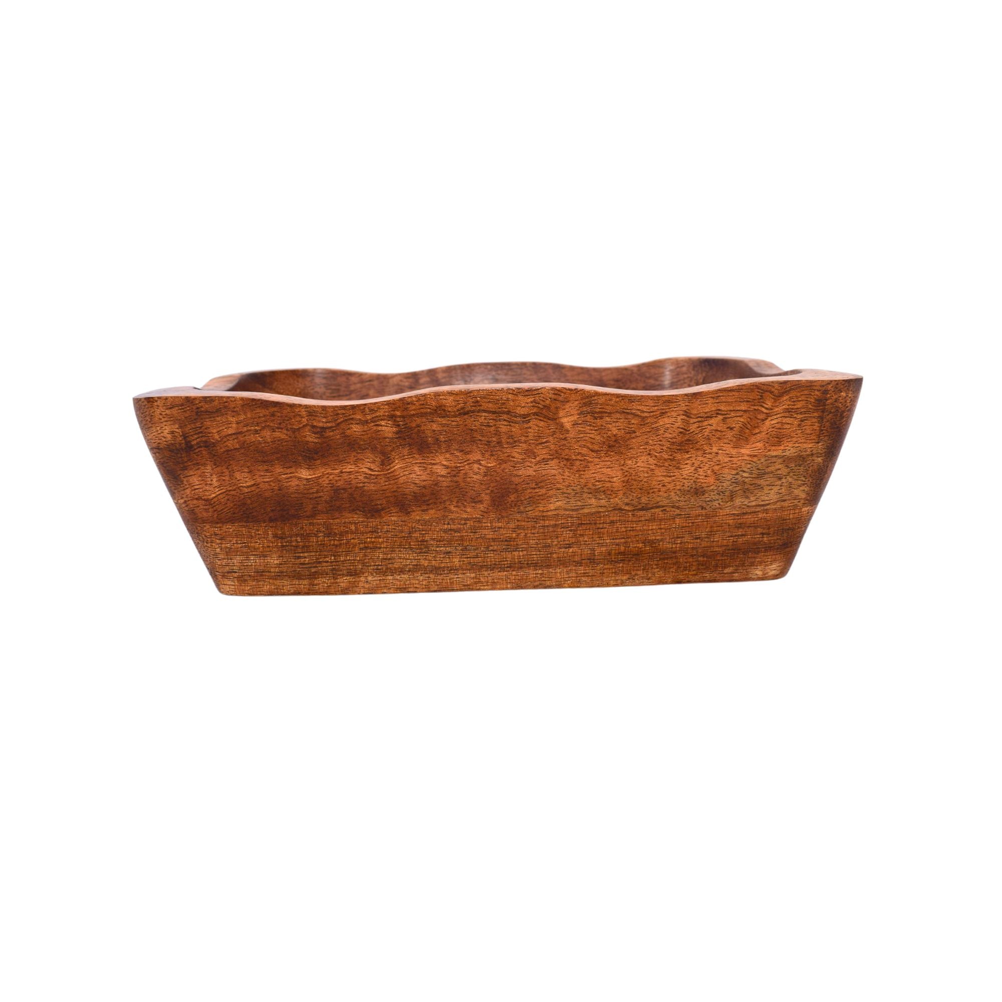 Handcrafted Rustic Mango Wood Dough Bowl - Versatile 8 x 5 x 2.5 Inch Size for Stylish Home Decor