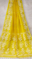 Premium Rose Motif Double Border Muslin