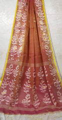 Premium Rose Motif Double Border Muslin