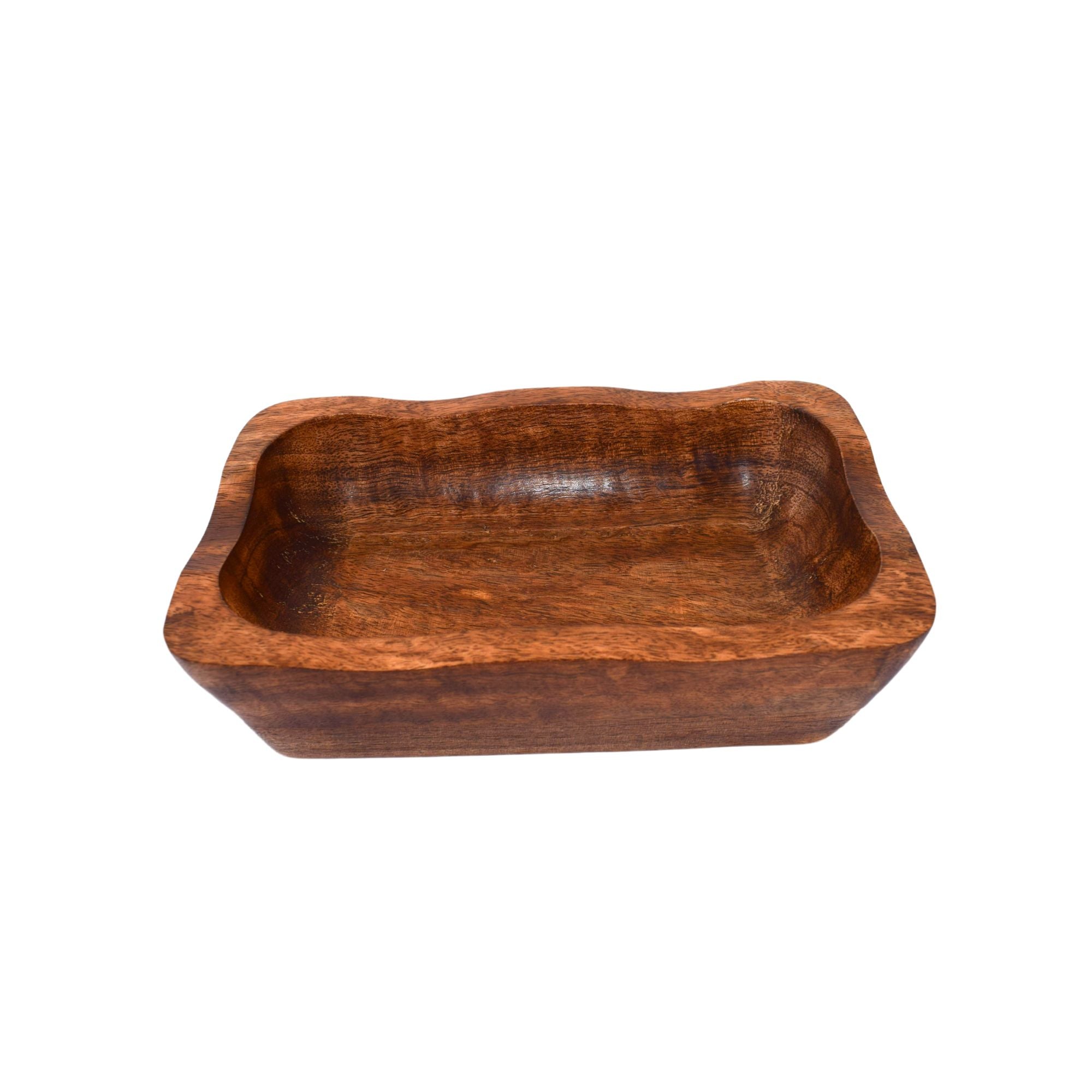 Handcrafted Rustic Mango Wood Dough Bowl - Versatile 8 x 5 x 2.5 Inch Size for Stylish Home Decor