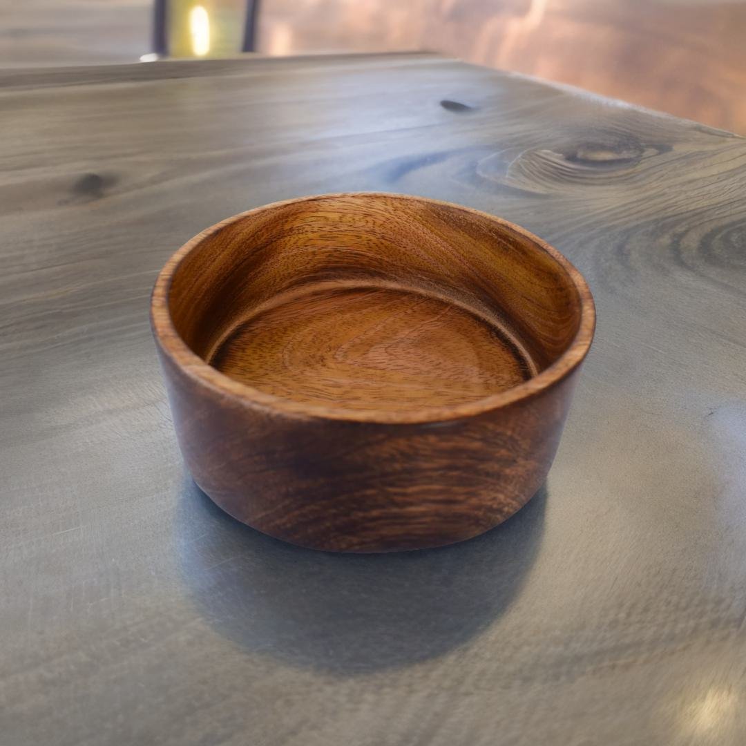 Handcrafted Wooden Bowl for Multipurpose Use - Perfect for Biscuits, Dry Fruits, and Candle Making (Set of 3)