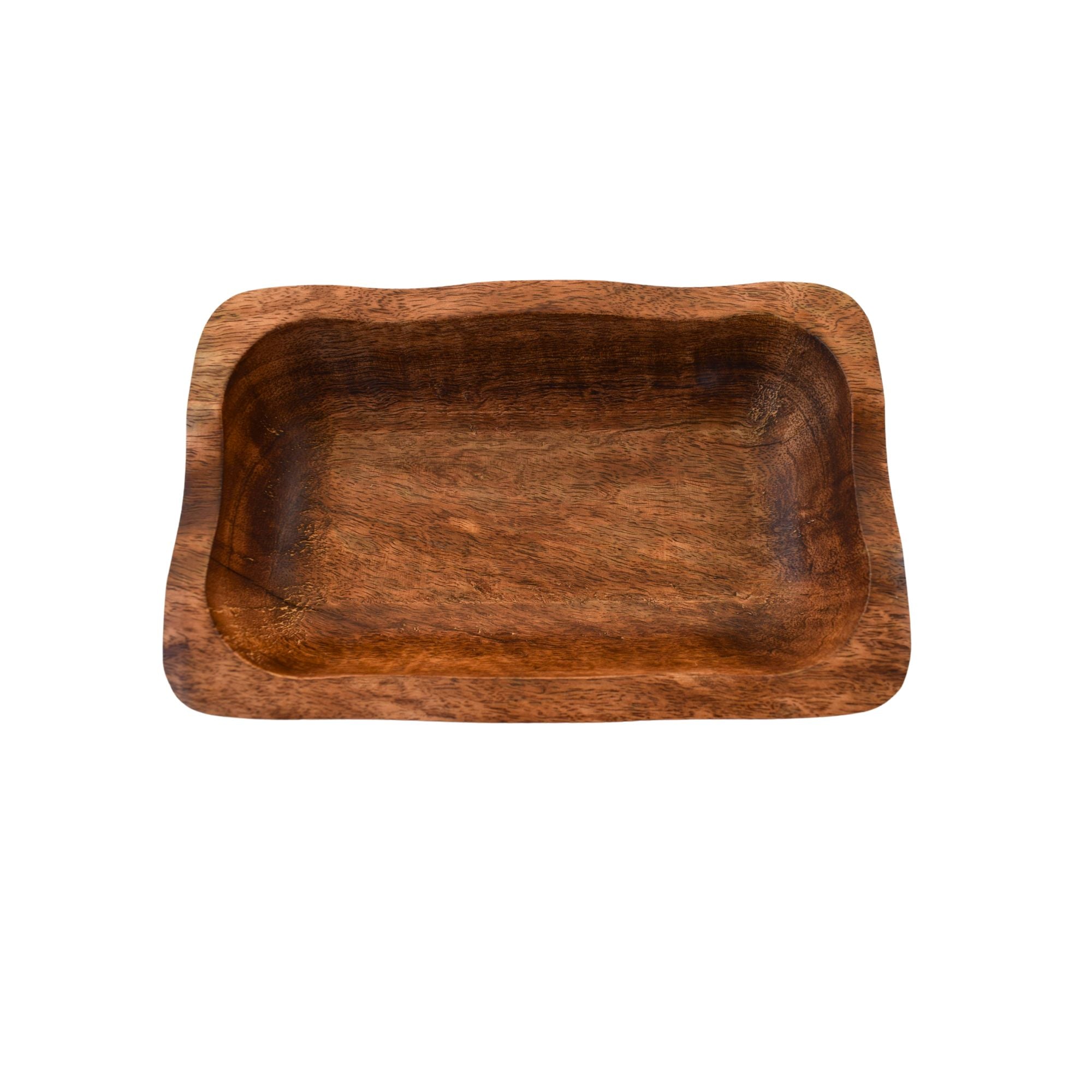 Handcrafted Rustic Mango Wood Dough Bowl - Versatile 8 x 5 x 2.5 Inch Size for Stylish Home Decor