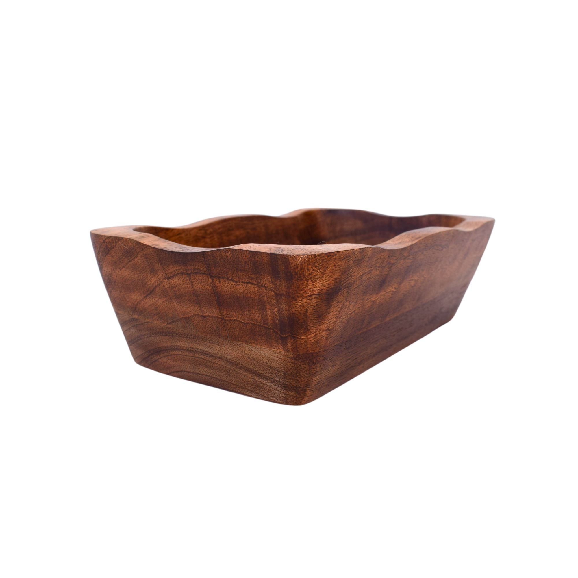 Handcrafted Rustic Mango Wood Dough Bowl - Versatile 8 x 5 x 2.5 Inch Size for Stylish Home Decor