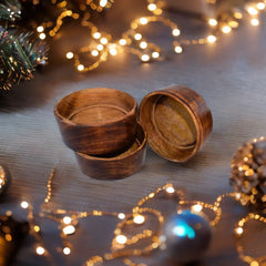 Handcrafted Wooden Bowl for Multipurpose Use - Perfect for Biscuits, Dry Fruits, and Candle Making (Set of 3)