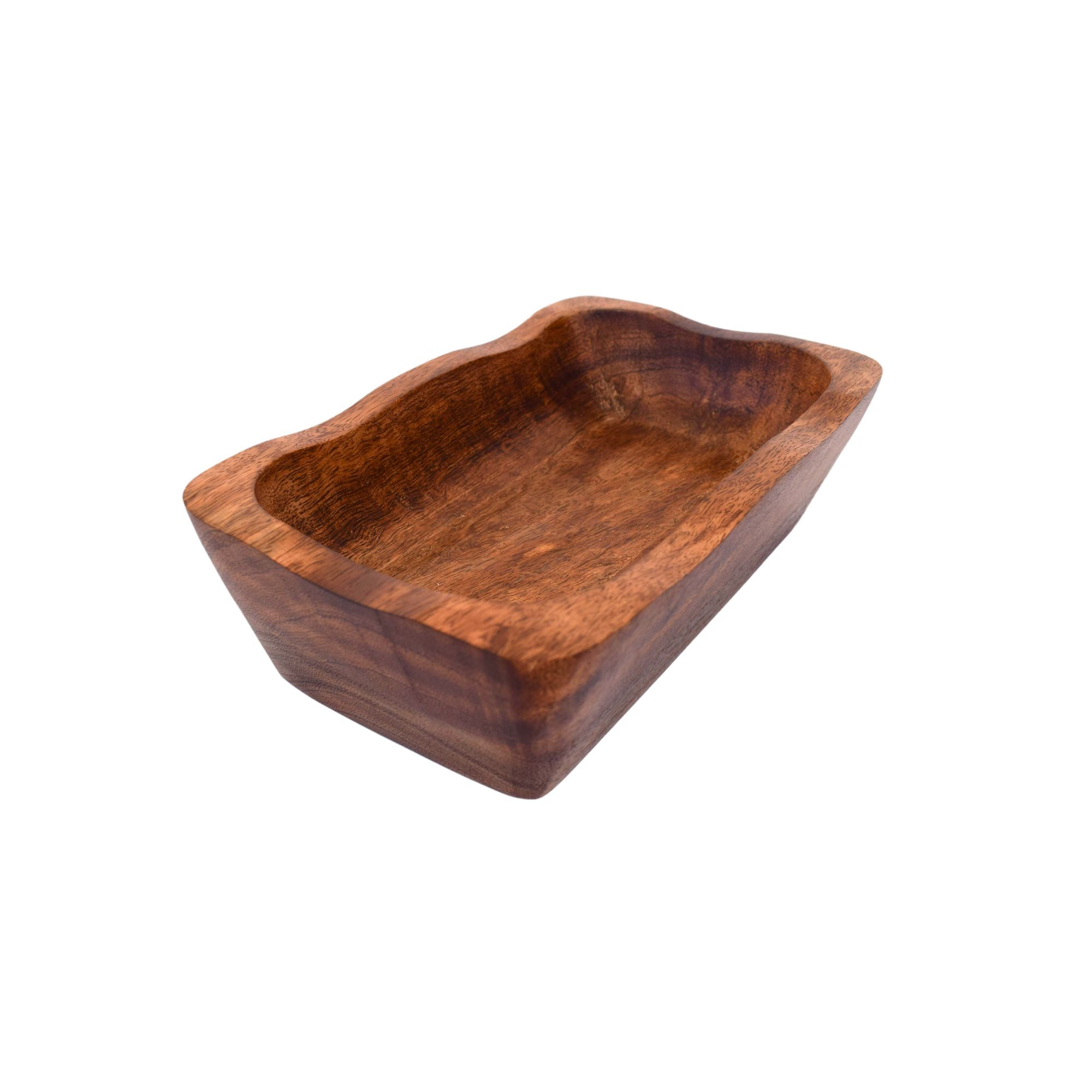 Handcrafted Rustic Mango Wood Dough Bowl - Versatile 8 x 5 x 2.5 Inch Size for Stylish Home Decor