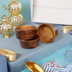 Handcrafted Wooden Bowl for Multipurpose Use - Perfect for Biscuits, Dry Fruits, and Candle Making (Set of 3)