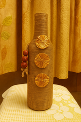 Golden Bloom Handmade Decorative Bottle