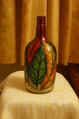 Nature’s Glow – Handcrafted Leaf Art Bottle
