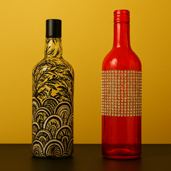 Elegance Duo – Handcrafted Designer Bottle Décor Set