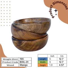 Handcrafted Wooden Bowl for Multipurpose Use - Perfect for Biscuits, Dry Fruits, and Candle Making (3 Pieces)