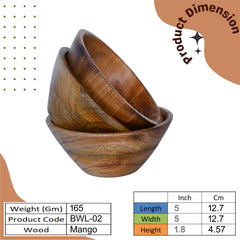 Handcrafted Wooden Bowl for Multipurpose Use - Perfect for Biscuits, Dry Fruits, and Candle Making (3 Pieces)