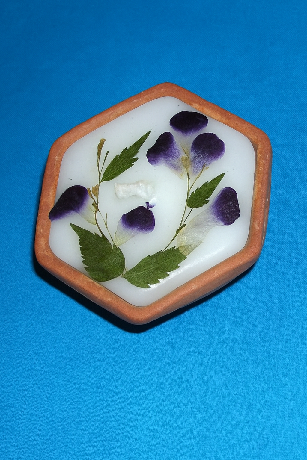 Claypot Perfumed Natural Dry Flower Candle 10 pieces (SMALL HEXAGONAL)