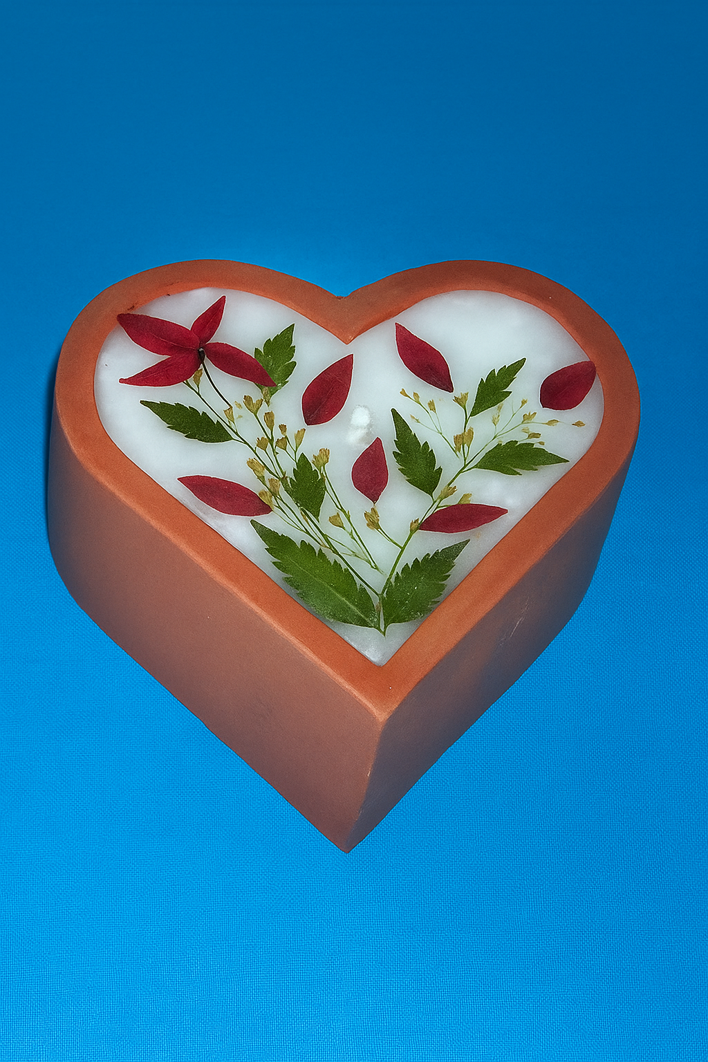 Claypot Perfumed Natural Dry Flower Candle 5 pieces (HEART SHAPE)
