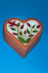 Claypot Perfumed Natural Dry Flower Candle 5 pieces (HEART SHAPE)