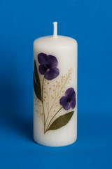 Cylindrical perfumed Natural Dry Flowers Candle / dia 10piece (SMALL 6CM)