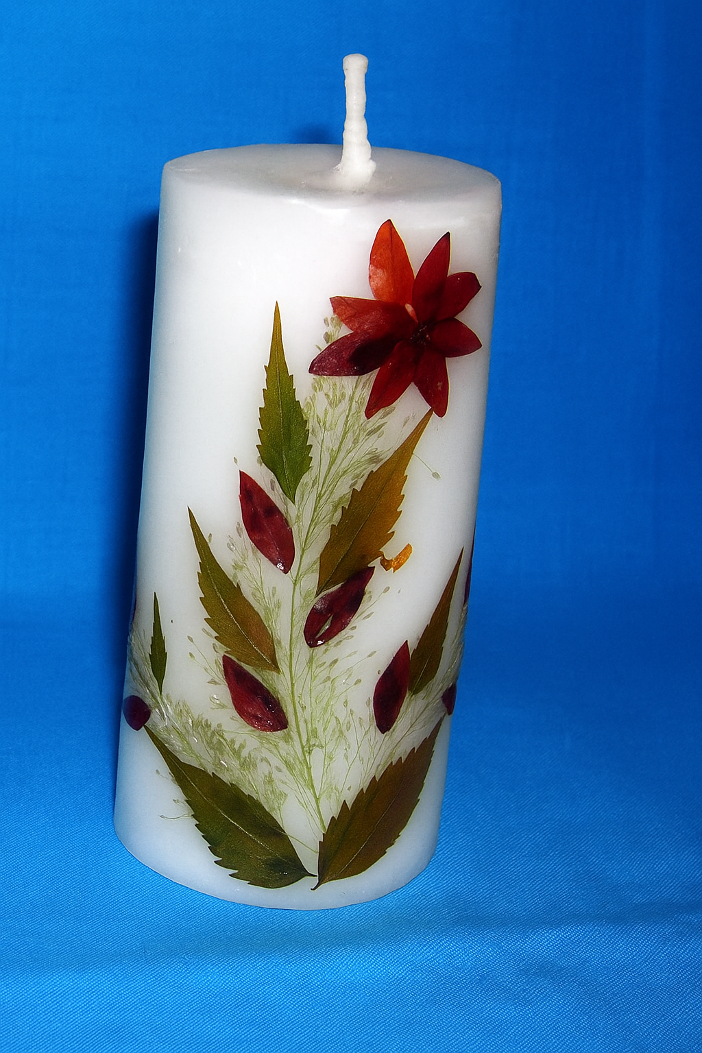 Cylindrical perfumed Natural Dry Flowers Candle / dia 5piece (BIG 9CM)