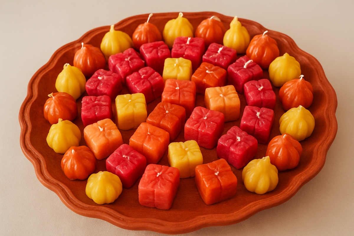 Assorted Handcrafted Decorative Candles – Vibrant Wax Collection (Set of 50)