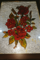 Crimson Bloom Glass Art