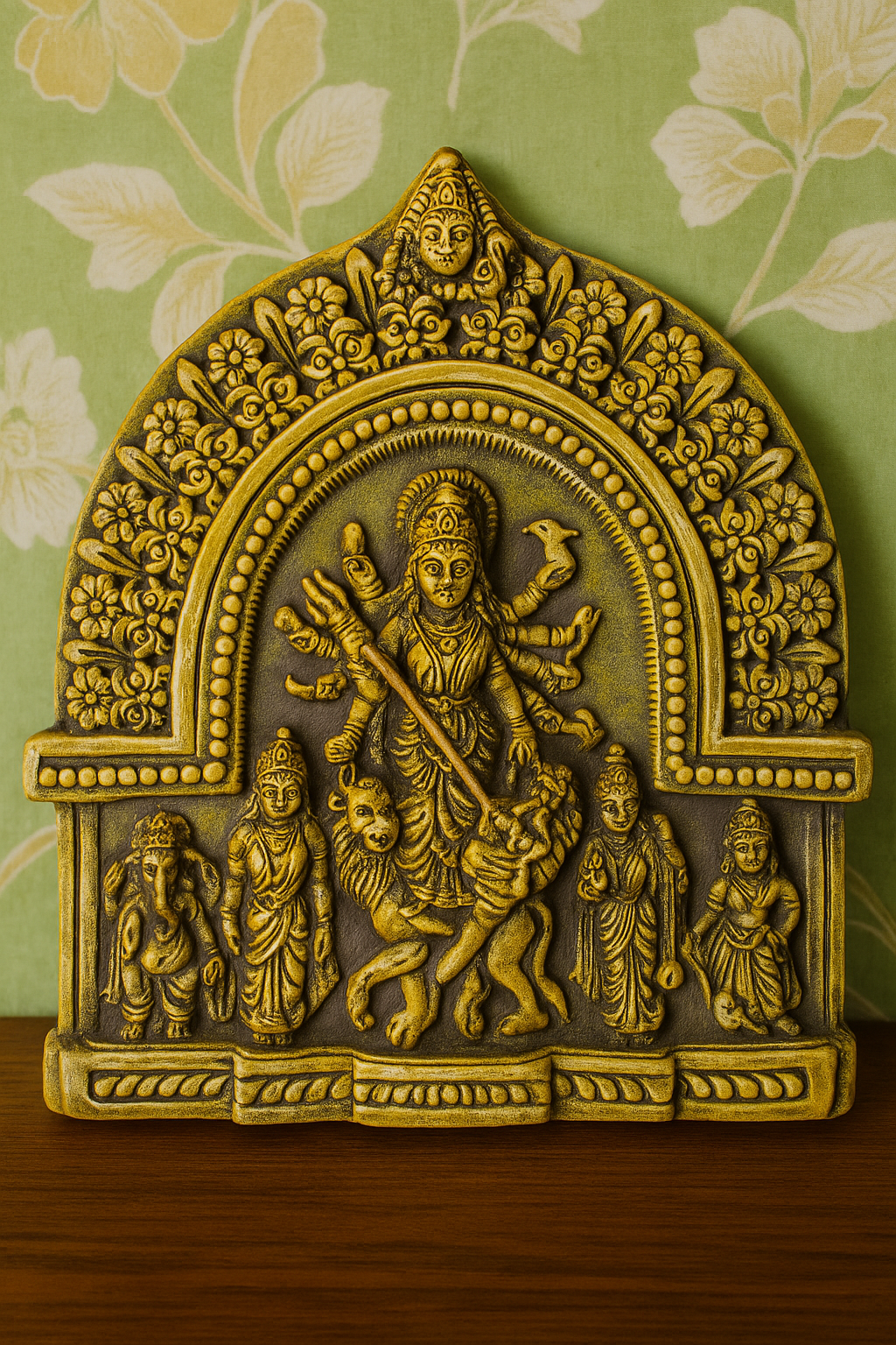 Handmade Divine Durga Terracotta Plaque