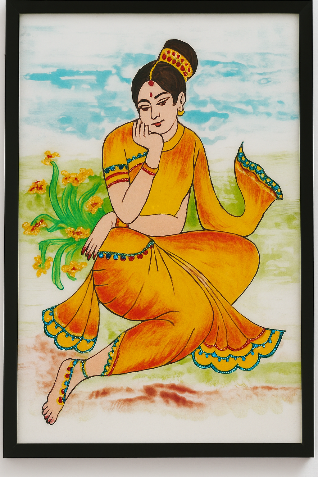 Grace of Tradition – Glass Art Painting