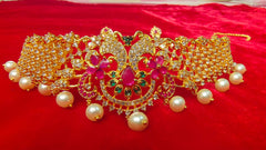 South Indian Golden Polish With AD Choker