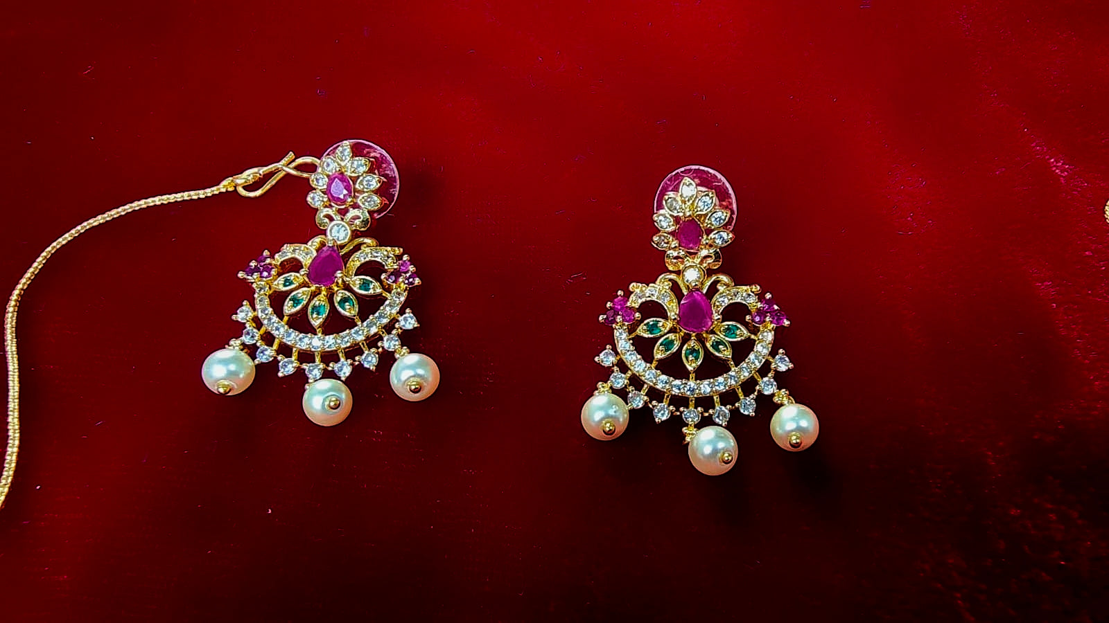 South Indian Golden Polish With AD Choker