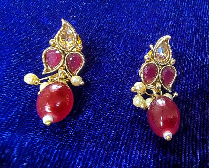 Rajwada Craft Pachi Kundan Nose Piece – Terracotta-Inspired Royal Design