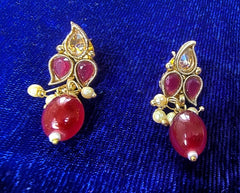 Rajwada Craft Pachi Kundan Nose Piece – Terracotta-Inspired Royal Design
