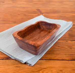 Handcrafted Rustic Mango Wood Dough Bowl - Versatile 8 x 5 x 2.5 Inch Size for Stylish Home Decor