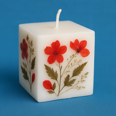 Square Natural Dry Flower Perfumed Candle 5 pieces (SQUARE 3 INCHES)