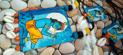Handmade Handpainted Canvas Jewellery Set (Neckpiece with Danglers)